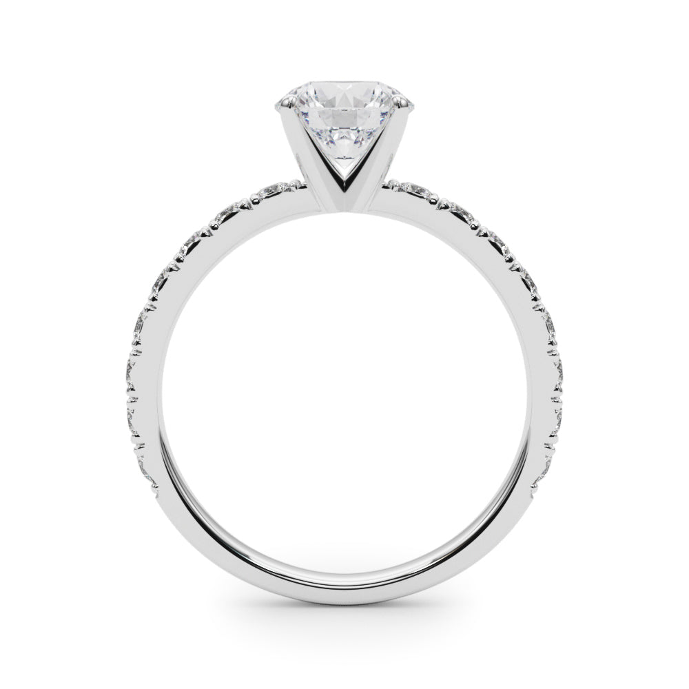 Jamie: Round Diamond Engagement Ring with Side Stones