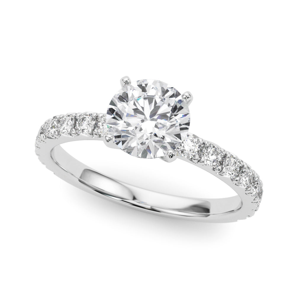 Jamie: Round Diamond Engagement Ring with Side Stones
