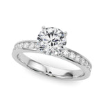 Jess: Round Brilliant Cut Diamond Engagement Ring with Channel Set Side Stones