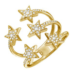 14K Yellow Gold Five Star Diamond Ring