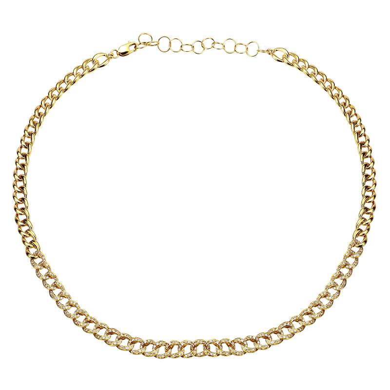 14K Gold Diamond Cuban Link Necklace