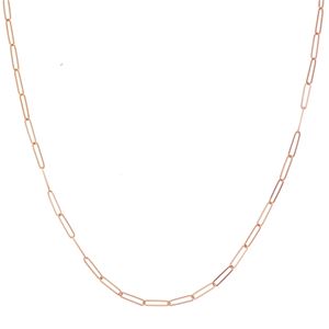 14K Gold Elongated Chain Link Necklace