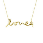 14K Gold Script Love Necklace