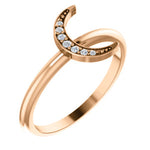 Diamond Stackable Crescent Moon Ring