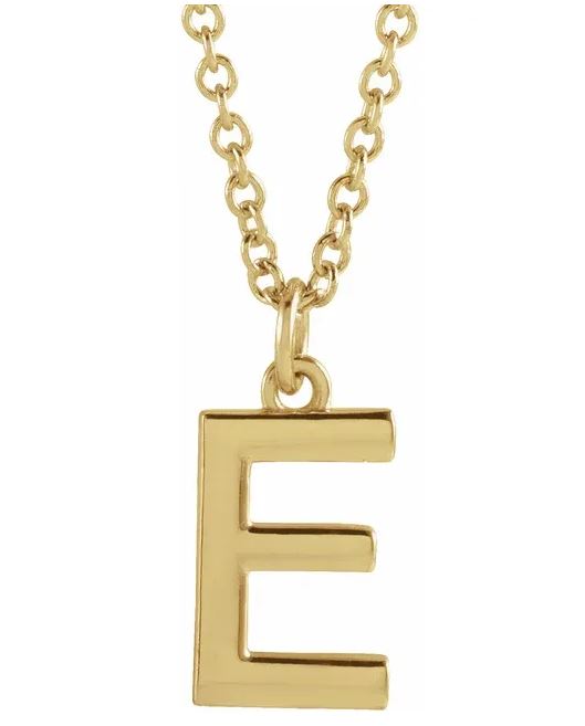 14K Gold Dangle Initial Necklace