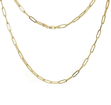 14K Gold Paper Link Necklace