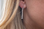 14K White Gold Graduated Diamond Dangle Earrings