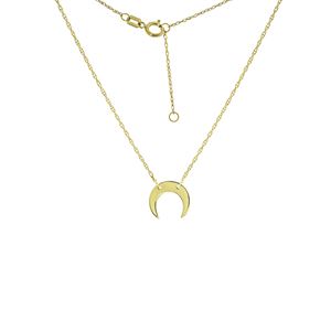 14K Gold Mini Crescent Moon Necklace