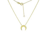 14K Gold Mini Crescent Moon Necklace