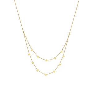 14K Yellow Gold Double Strand Star by the Yard Necklace