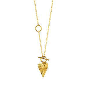 14K Yellow Gold Toggle Heart Necklace