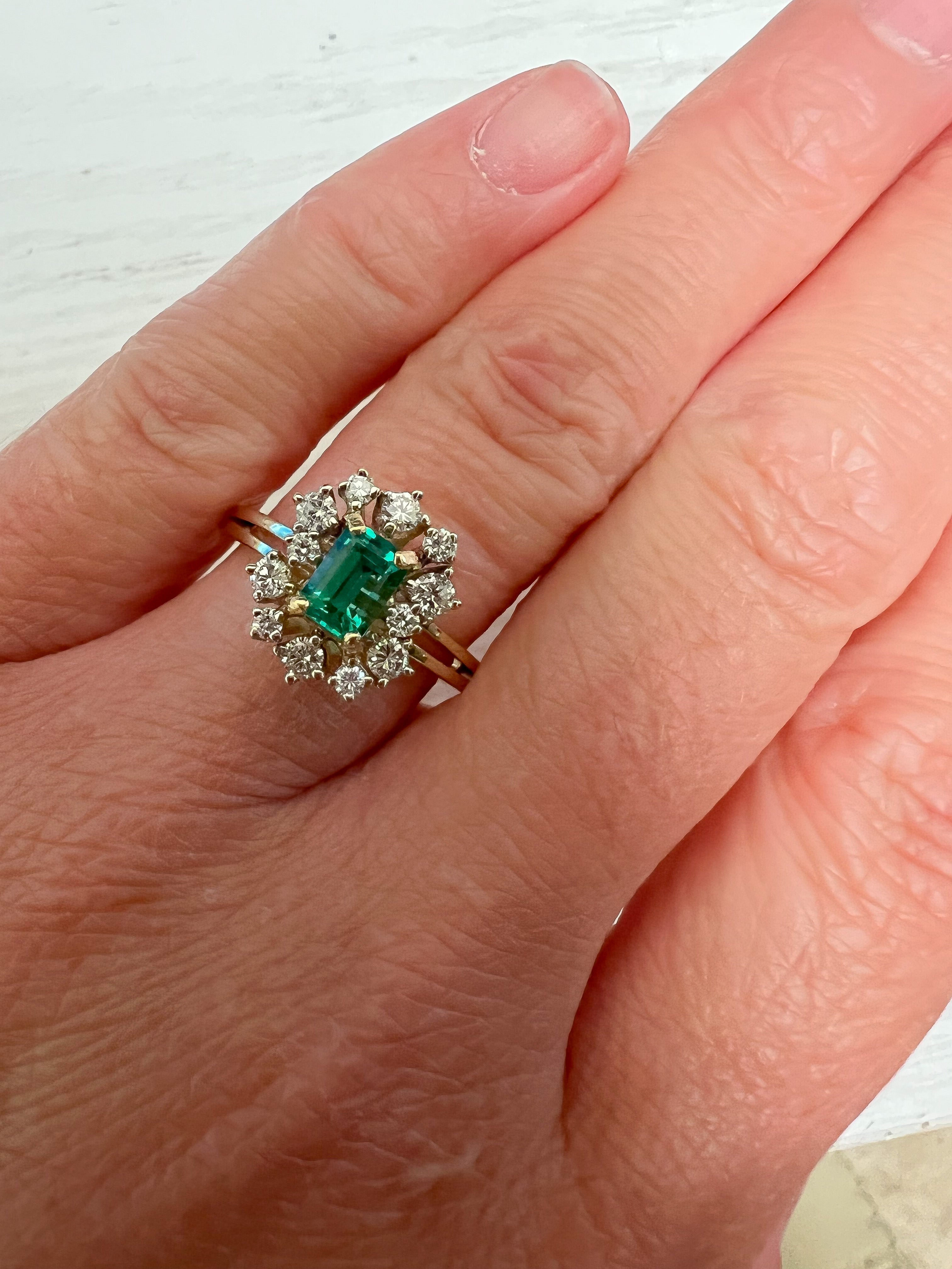 Natural Emerald Engagement Ring 1/2 ct tw Diamonds 14K White Gold | Jared