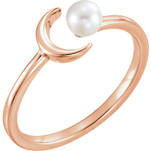 Pearl and Crescent Ring