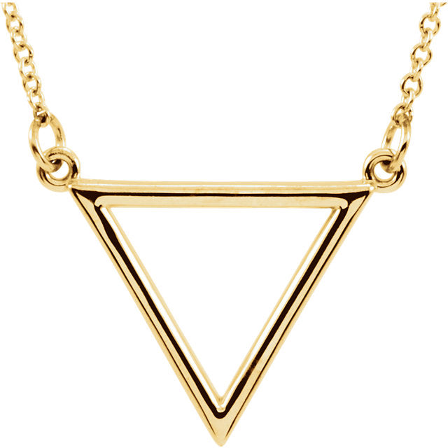 14K Gold Gold Triangle Necklace