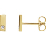 14K Gold Mini Diamond Bar Earrings