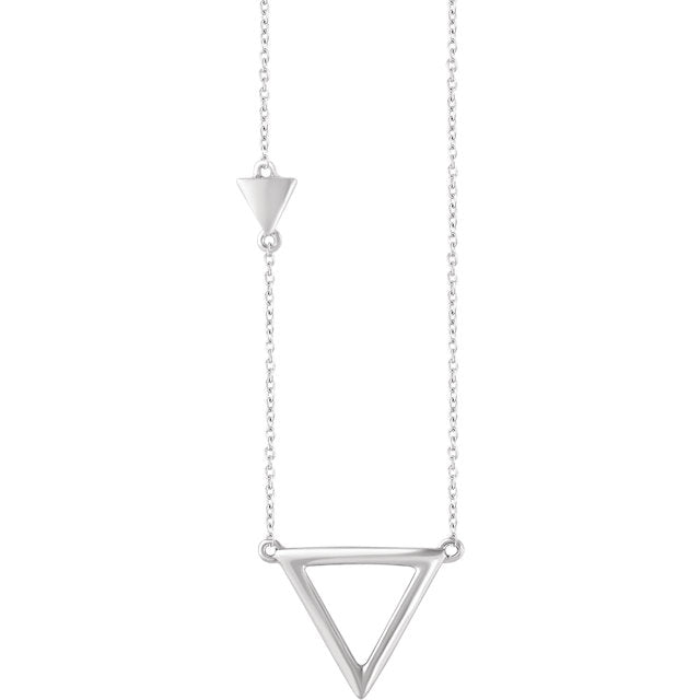 14K Gold Double Triangle Necklace