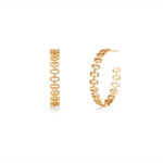14K Yellow Gold Large Paper Clip Hoops