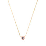 14K Yellow Gold Solitaire Morganite Necklace