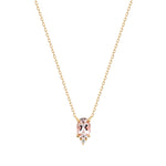 14K Yellow Gold Morganite and Diamond Necklace