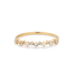 14K Yellow Gold White Topaz Stackable Band