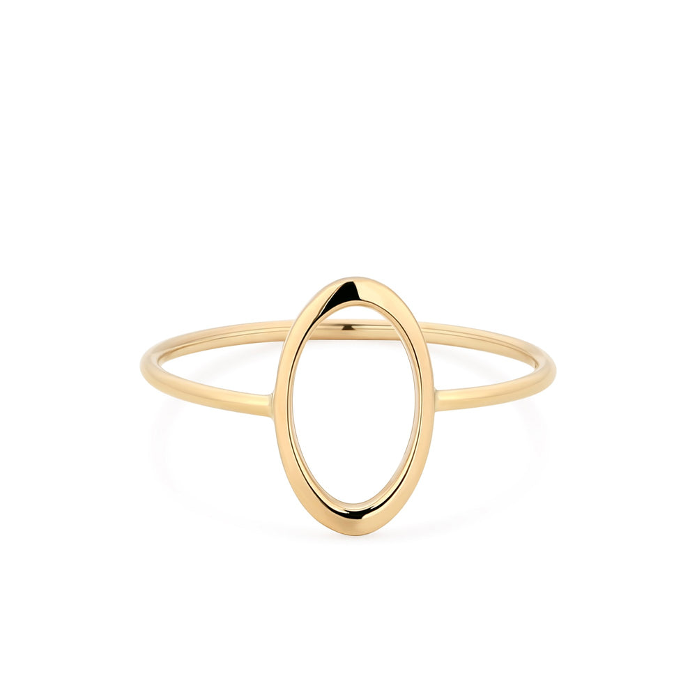 14K Yellow Gold Open Oval Ring