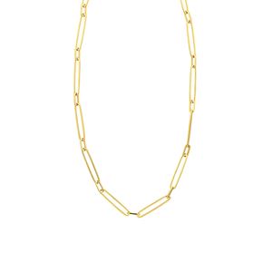14K Yellow Gold Fancy PaperClip Necklace