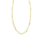 14K Yellow Gold Fancy PaperClip Necklace