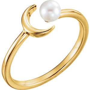 Pearl and Crescent Ring