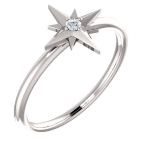 Stackable Starburst Diamond Ring