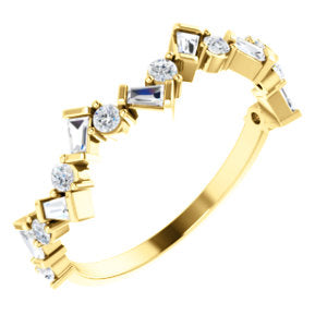 Scattered Diamond Baguette Band
