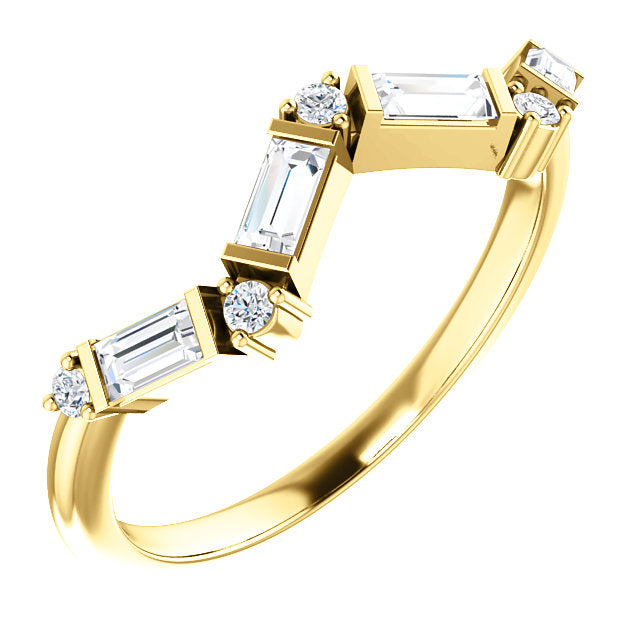 Chevron Diamond Stackable Ring