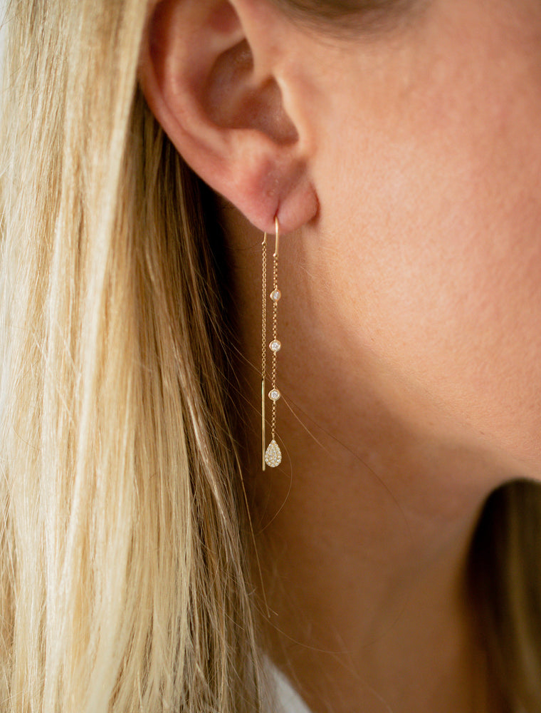Diamond threader earrings Clearance